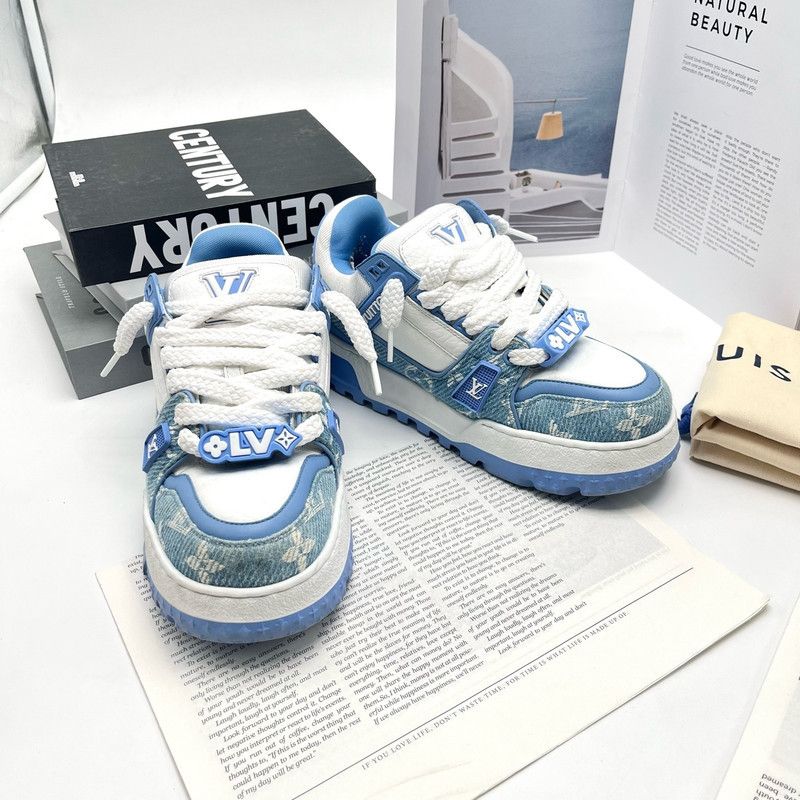 Louis Vuitton Louis Vuitton Trainer Maxi Denim Low-Top Sneakers 0079 Size US 8 / IT 38 - 5 Thumbnail
