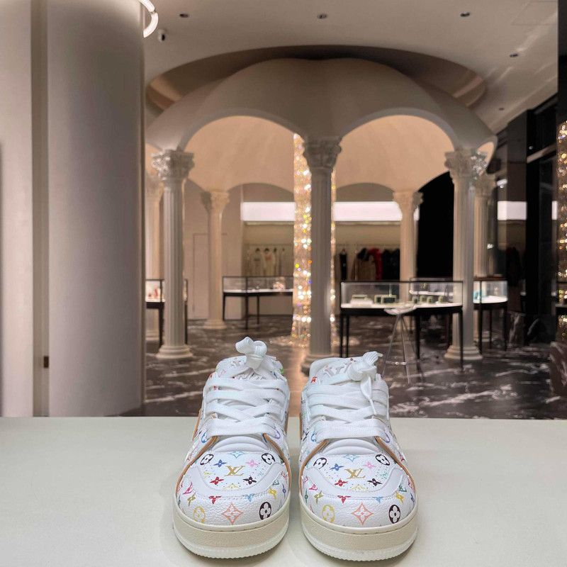 Louis Vuitton Takashi Murakami x Louis Vuitton White Trainers 0079 Size US 6 / IT 36 - 3 Thumbnail