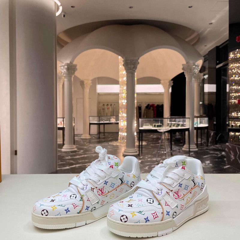 Louis Vuitton Takashi Murakami x Louis Vuitton White Trainers 0079 Size US 6 / IT 36 - 2 Thumbnail