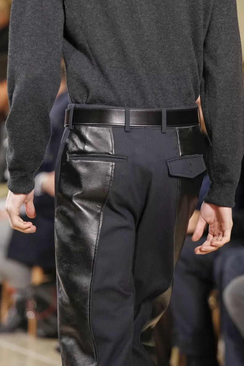 Yves Saint Laurent YSL Runway Patchwork Lambskin Wool Trousers Size US 32 / EU 48 - 2 Thumbnail