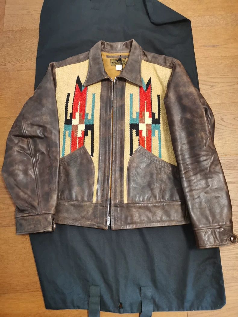 RRL Ralph Lauren RRL Double RL Limited Woven Leather Jacket Size US M / EU 48-50 / 2 - 3 Thumbnail