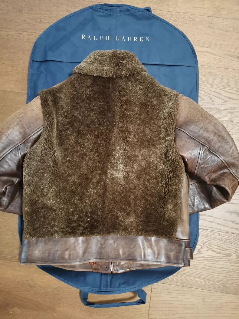 RRL Ralph Lauren Double RL Shearling Leather Jacket Size US M / EU 48-50 / 2 - 7 Thumbnail