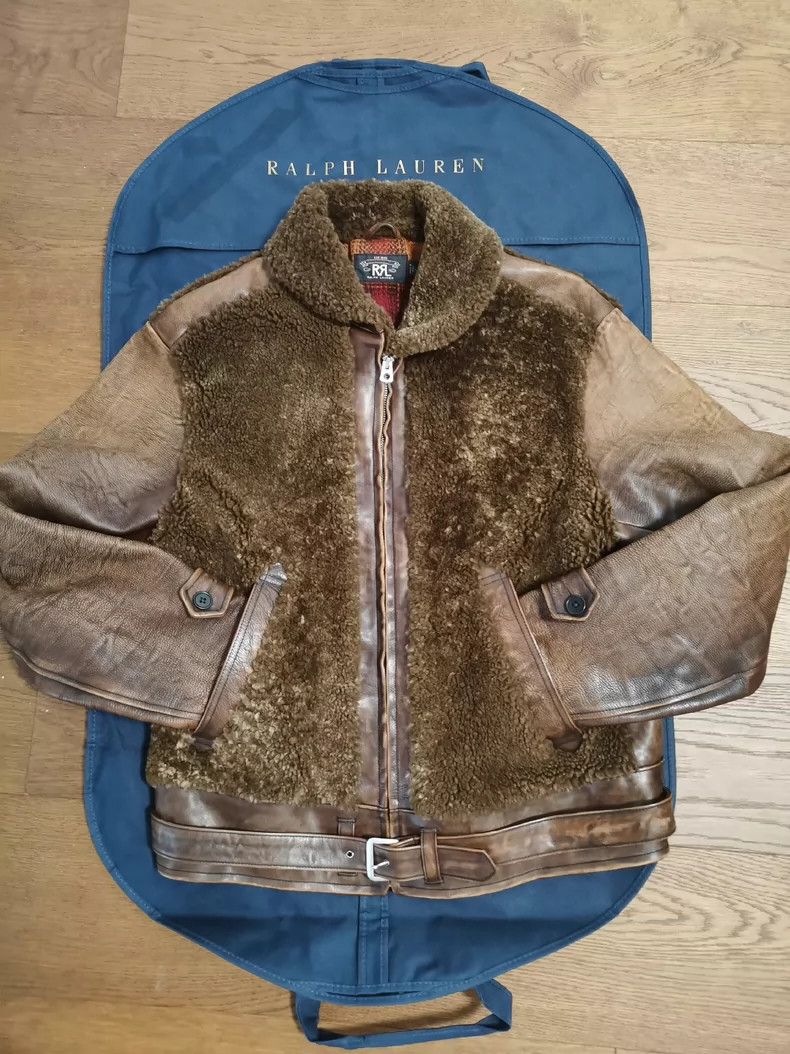 RRL Ralph Lauren Double RL Shearling Leather Jacket Size US M / EU 48-50 / 2 - 3 Thumbnail