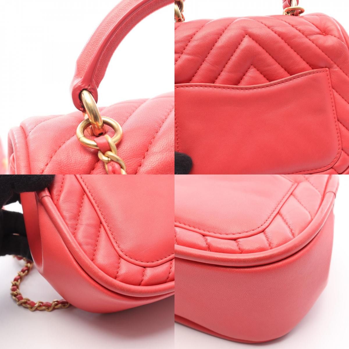 Chanel Chanel Chanel Chevron V Stitch Lambskin Shoulder Bag Leather Shoulder Bag Size ONE SIZE - 9 Thumbnail
