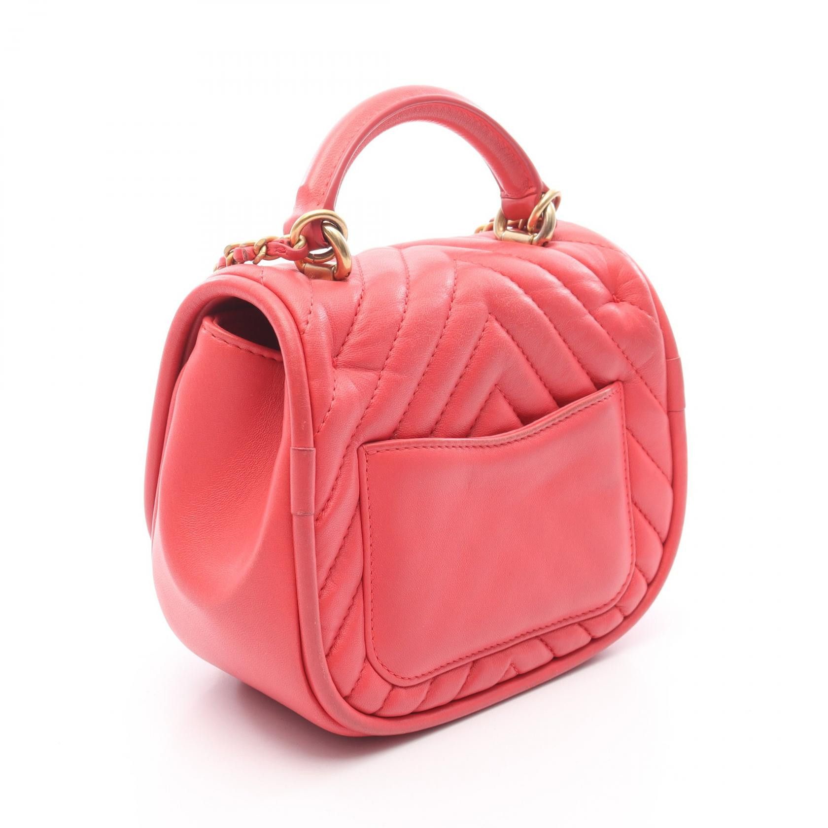 Chanel Chanel Chanel Chevron V Stitch Lambskin Shoulder Bag Leather Shoulder Bag Size ONE SIZE - 2 Thumbnail