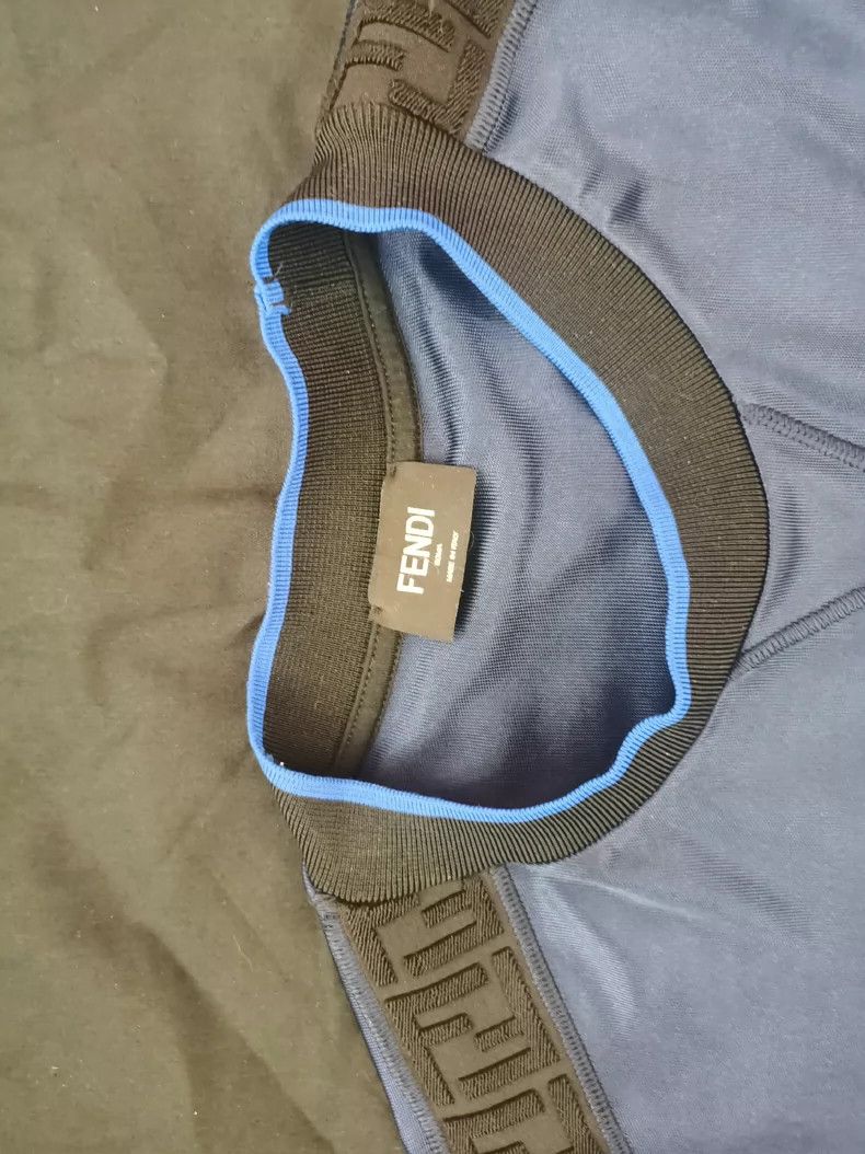 Fendi Fendi Luxury Blue Polo Shirt Size US L / EU 52-54 / 3 - 3 Thumbnail
