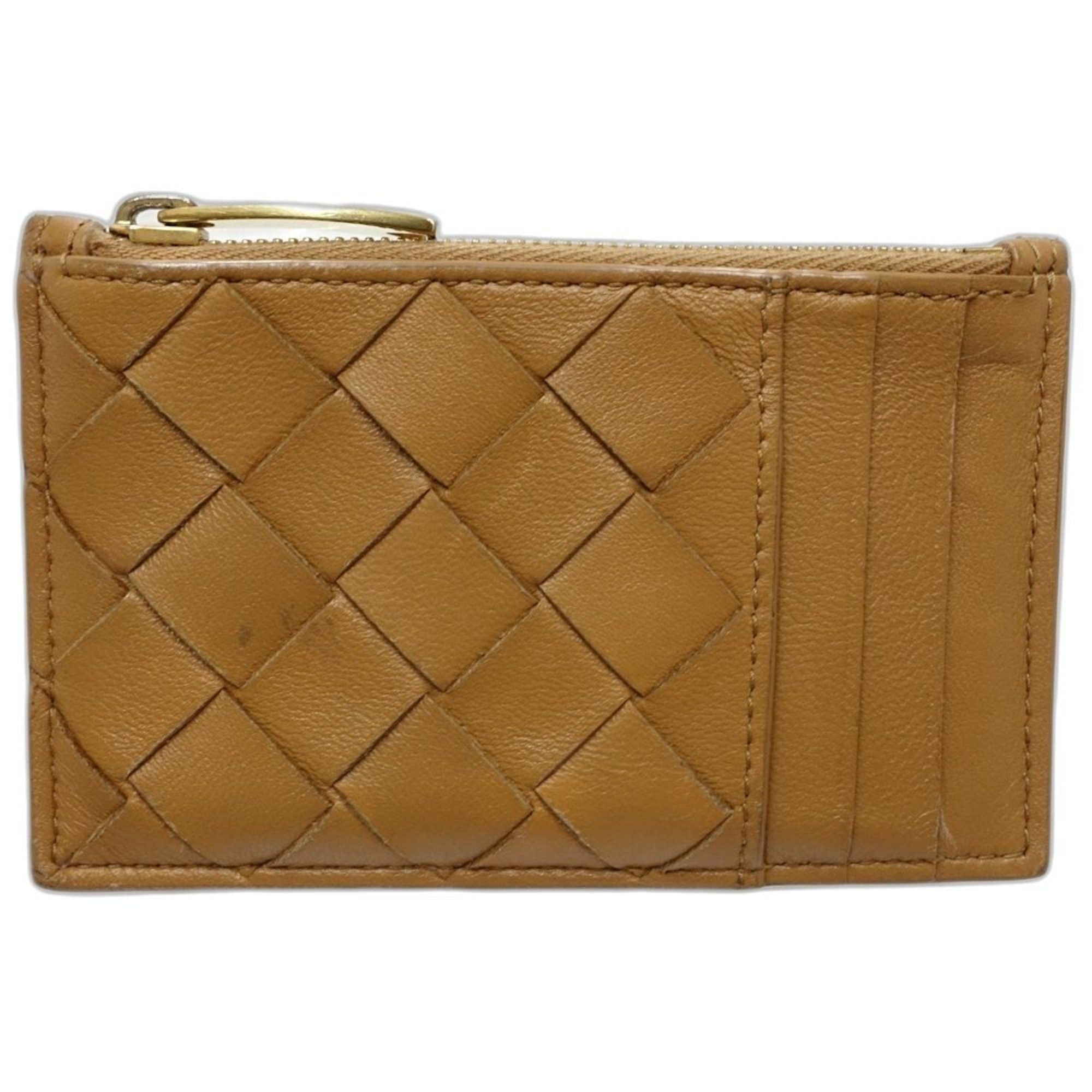 Bottega Veneta BOTTEGA VENETA Business Card Case 679802 Zip Coin Purse in Brown Intrecciato Leather 181559 Size ONE SIZE - 2 Thumbnail