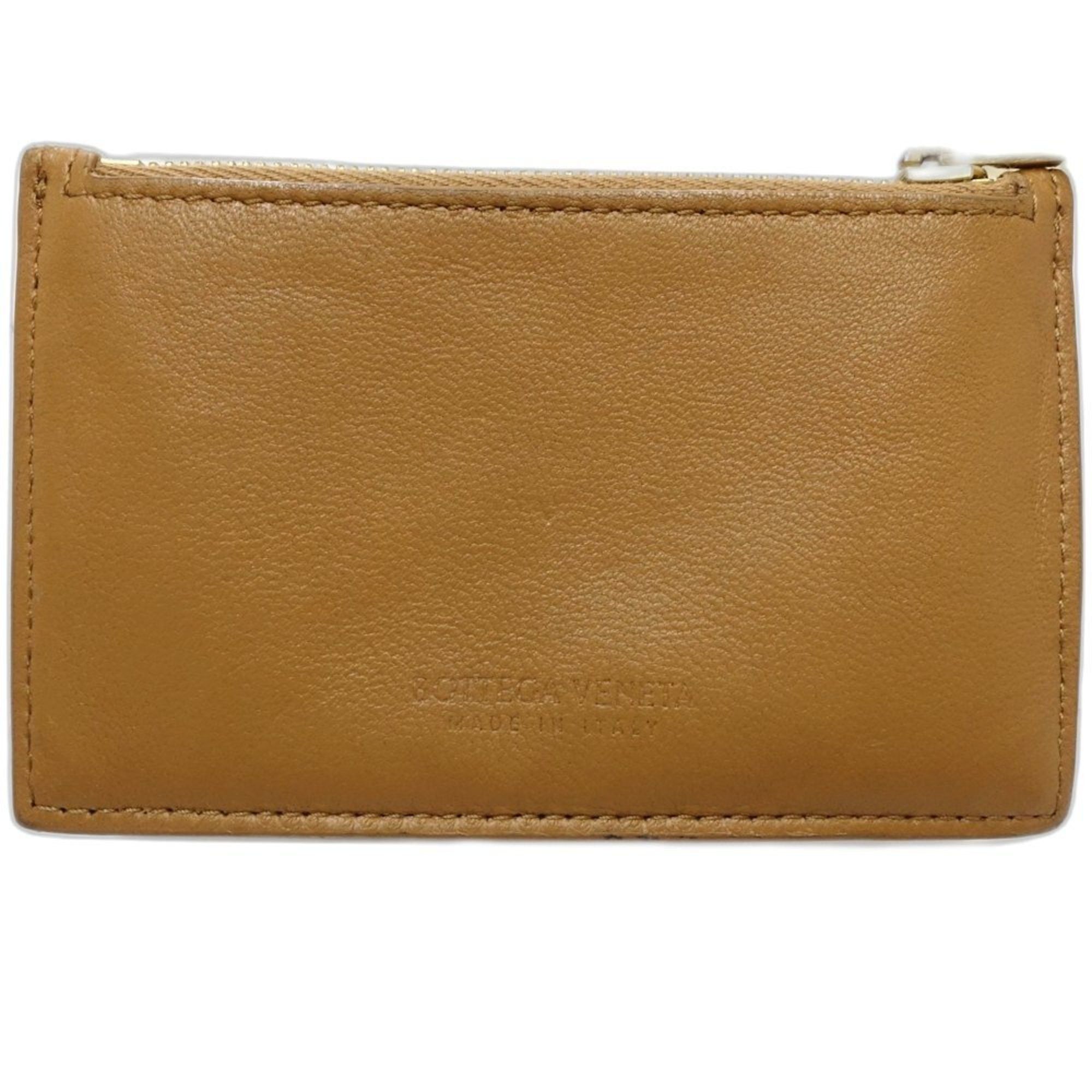 Bottega Veneta BOTTEGA VENETA Business Card Case 679802 Zip Coin Purse in Brown Intrecciato Leather 181559 Size ONE SIZE - 3 Thumbnail