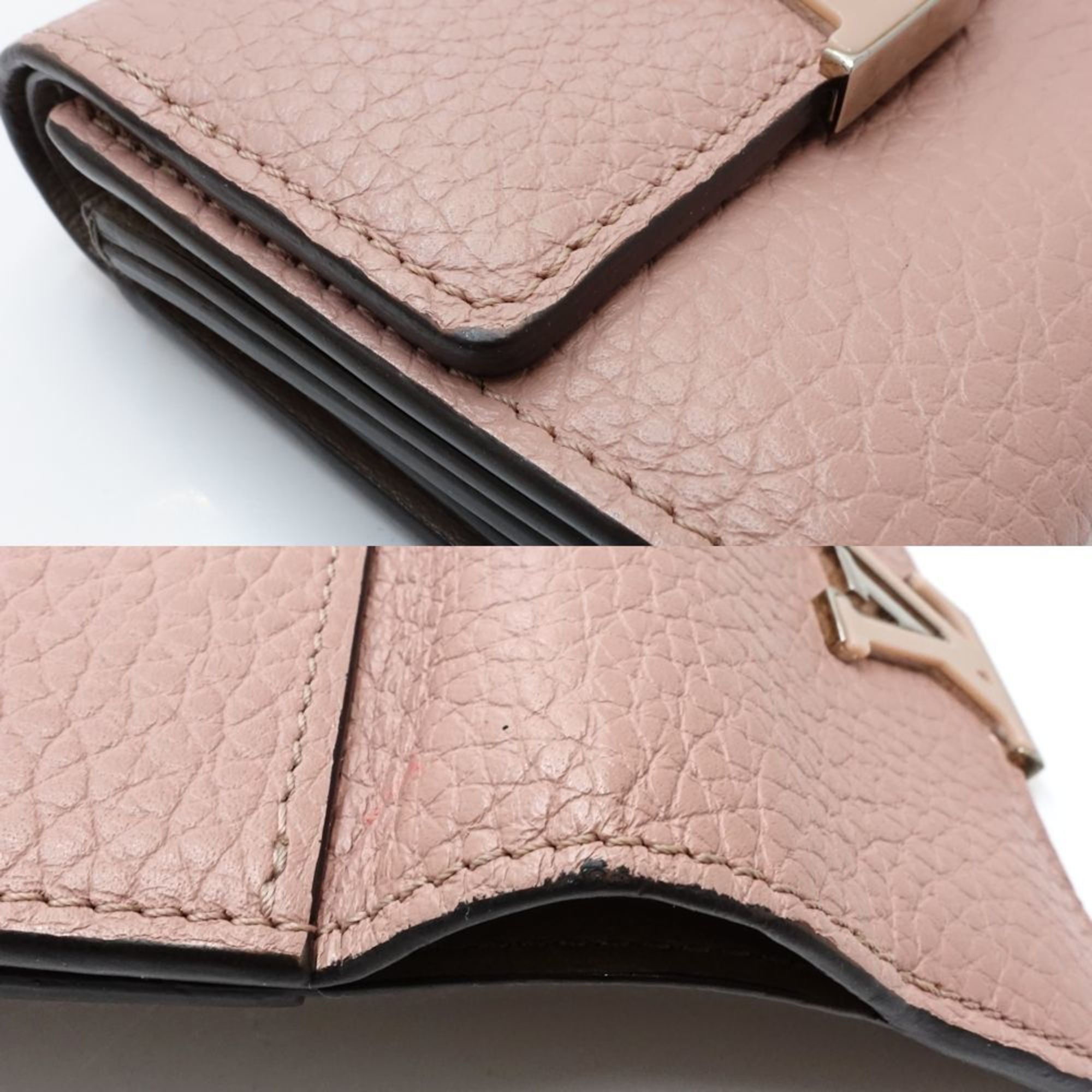 Louis Vuitton LOUIS VUITTON Capucines XS Tri-fold Wallet M68588 Taurillon Leather Magnolia 181574 Size ONE SIZE - 4 Thumbnail