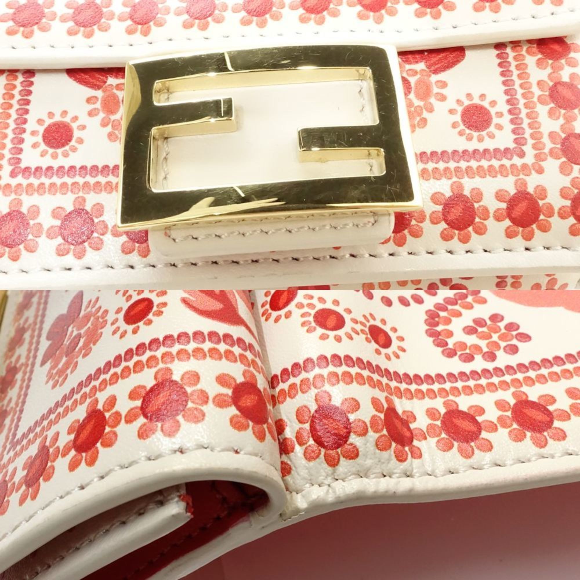 Fendi FENDI Baguette Micro Compact Wallet, Tri-fold 8M0395AV1HF1SXV, Leather, Ivory Red, 181558 Size ONE SIZE - 5 Thumbnail