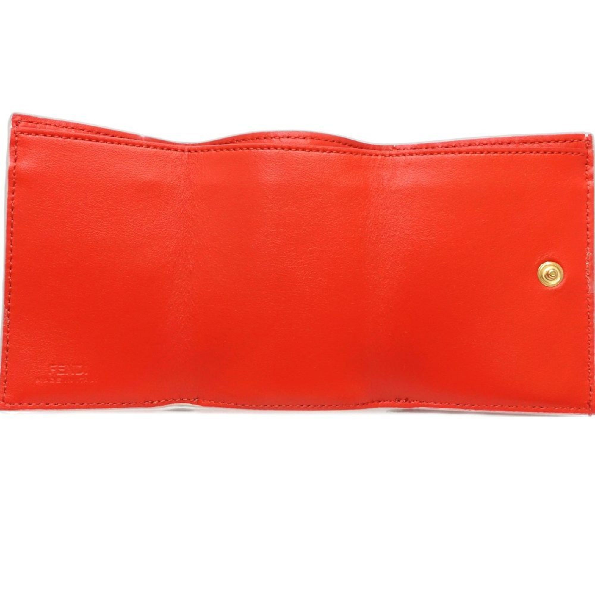 Fendi FENDI Baguette Micro Compact Wallet, Tri-fold 8M0395AV1HF1SXV, Leather, Ivory Red, 181558 Size ONE SIZE - 6 Thumbnail