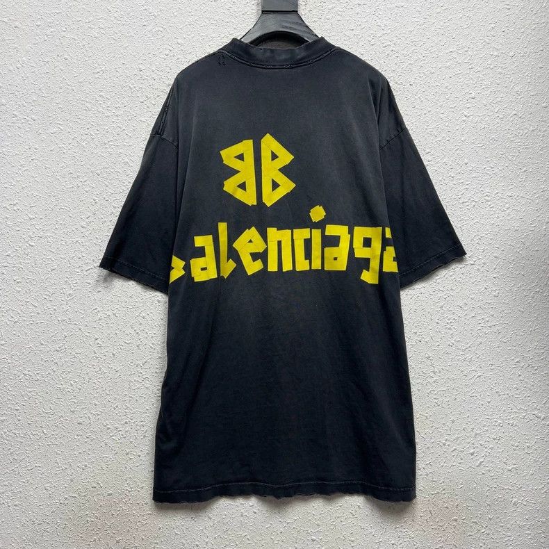 Balenciaga Balenciaga Tape Logo Print Short Sleeve T-Shirt Size US L / EU 52-54 / 3 - 2 Thumbnail