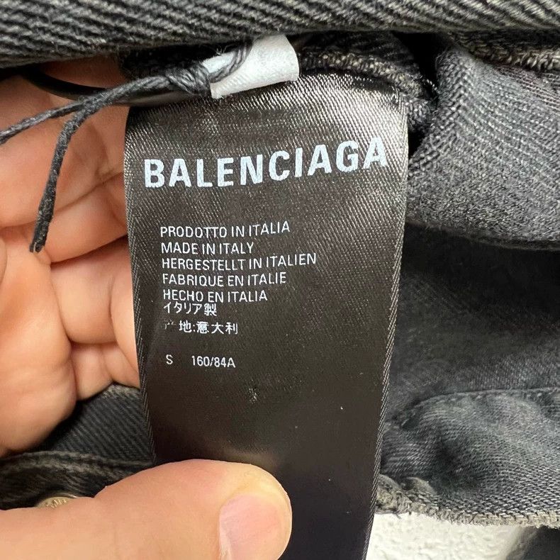 Balenciaga Balenciaga Black Denim Jacket with Logo Size US S / EU 44-46 / 1 - 6 Thumbnail