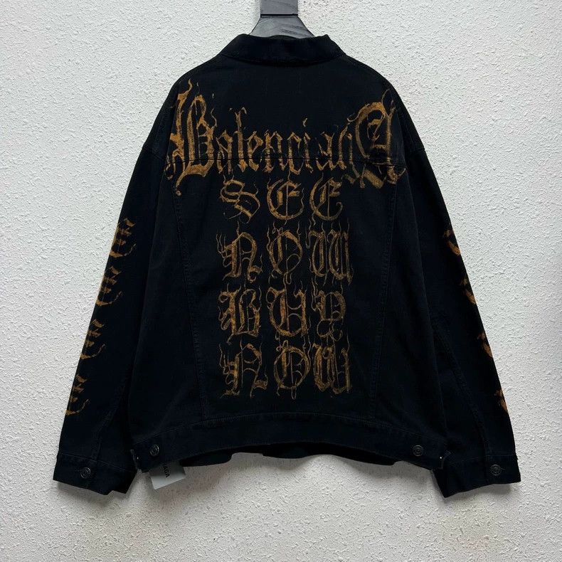 Balenciaga Balenciaga Distressed Denim Jacket Size US M / EU 48-50 / 2 - 2 Thumbnail