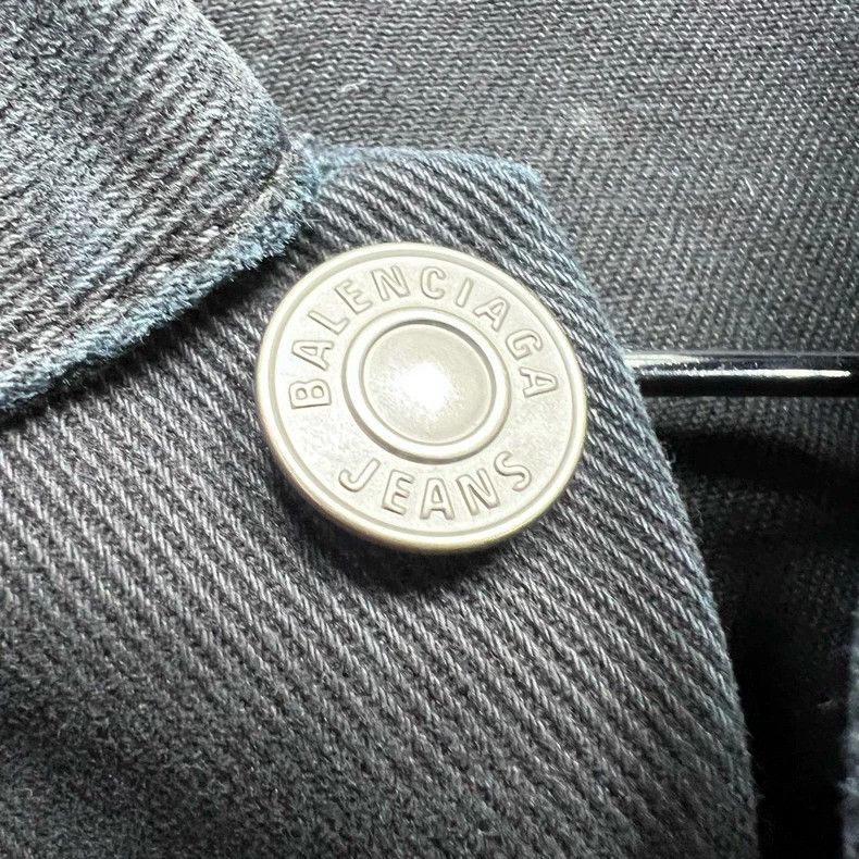 Balenciaga Balenciaga Black Gray Denim Jacket Size US XL / EU 56 / 4 - 4 Thumbnail