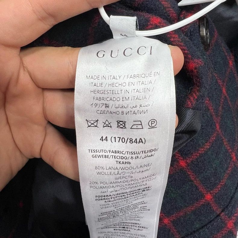 Gucci Gucci Embroidered Plaid Wool Jacket Size US L / EU 52-54 / 3 - 6 Thumbnail