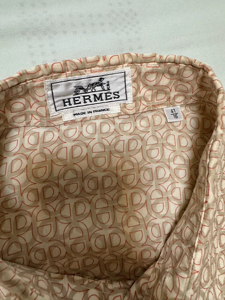 Hermes Hermes Silk Cotton Button Up Shirt Size US L / EU 52-54 / 3 - 7 Thumbnail