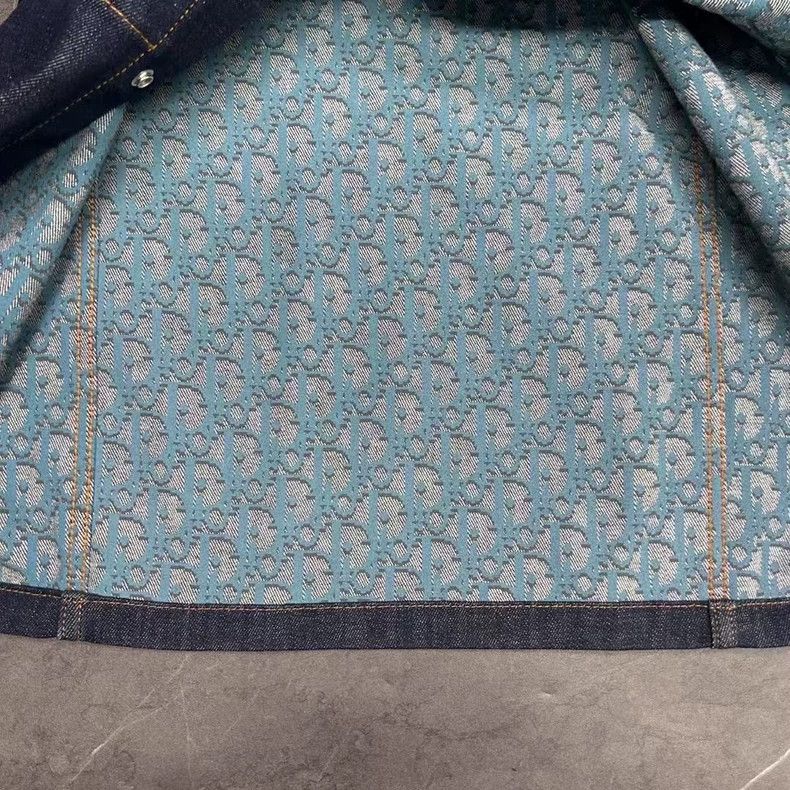 Dior Dior Denim Jacket with Printed Lining Size US L / EU 52-54 / 3 - 8 Thumbnail