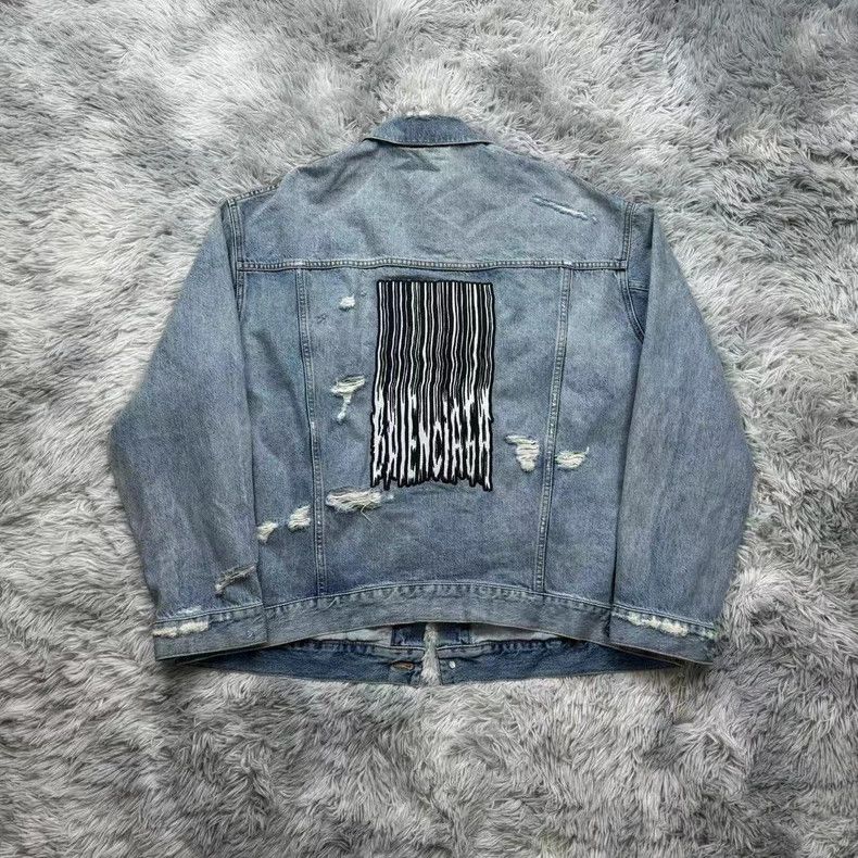 Balenciaga Balenciaga Denim Jacket Waterfall Design Size US XS / EU 42 / 0 - 4 Thumbnail