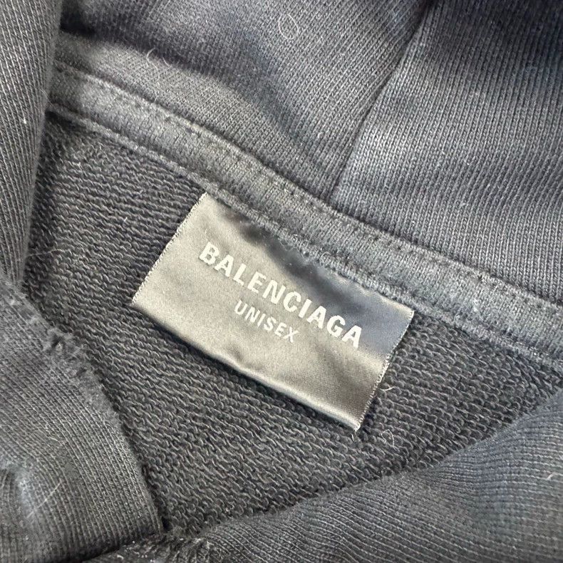 Balenciaga Balenciaga Distressed Black Hoodie Size US XXS / EU 40 - 3 Thumbnail