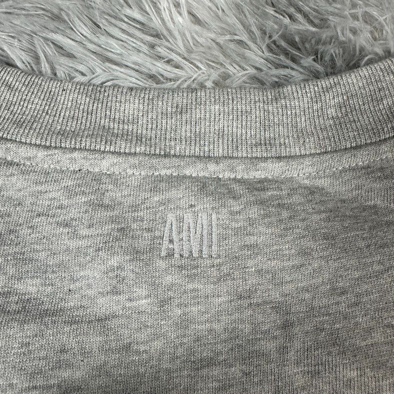 AMI AMI PARIS Gray Red Heart Embroidered T-shirt Size US XL / EU 56 / 4 - 7 Thumbnail