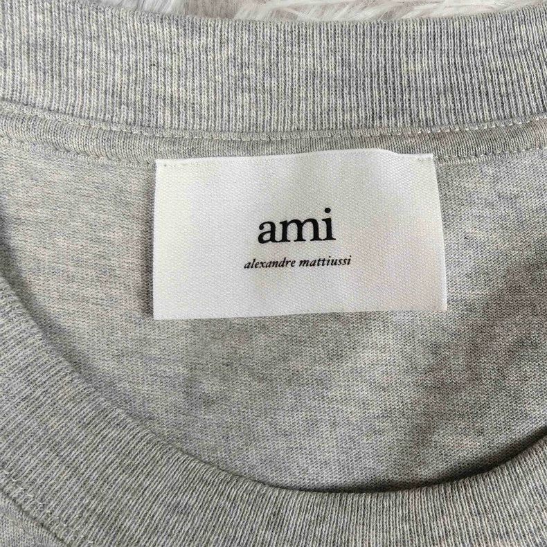 AMI Ami Gray Short Sleeve T-Shirt Size US L / EU 52-54 / 3 - 3 Thumbnail