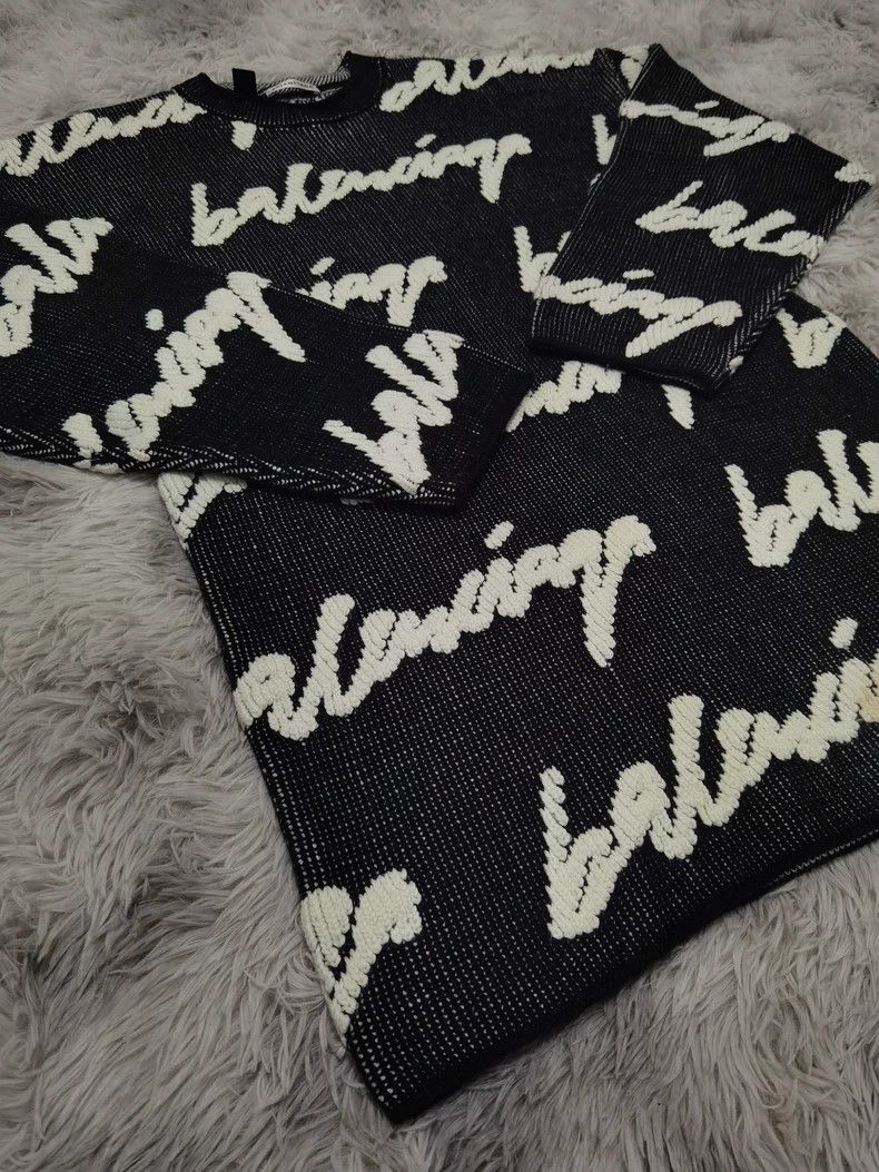 Balenciaga Balenciaga 3D Logo Crewneck Knit Sweater Size US S / EU 44-46 / 1 - 4 Thumbnail