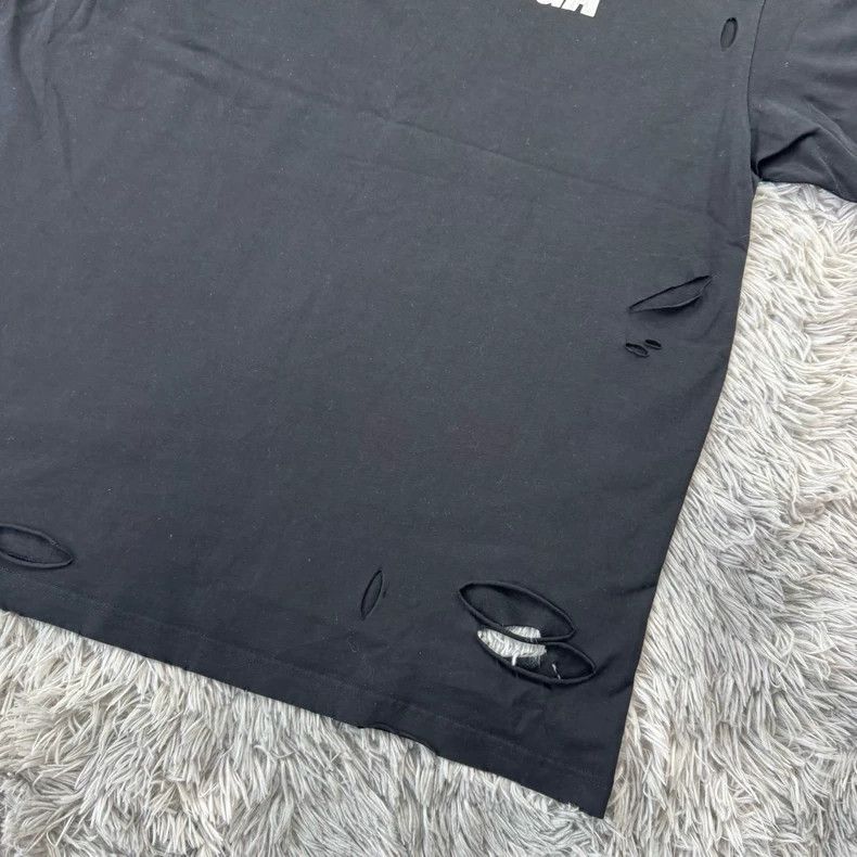 Balenciaga Balenciaga Distressed Black Short Sleeve Tee Size US S / EU 44-46 / 1 - 3 Thumbnail