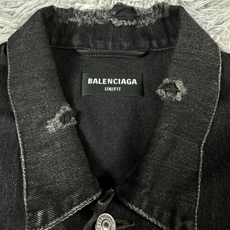 Balenciaga Balenciaga Black Embroidered Denim Jacket Size US M / EU 48-50 / 2 - 3 Thumbnail