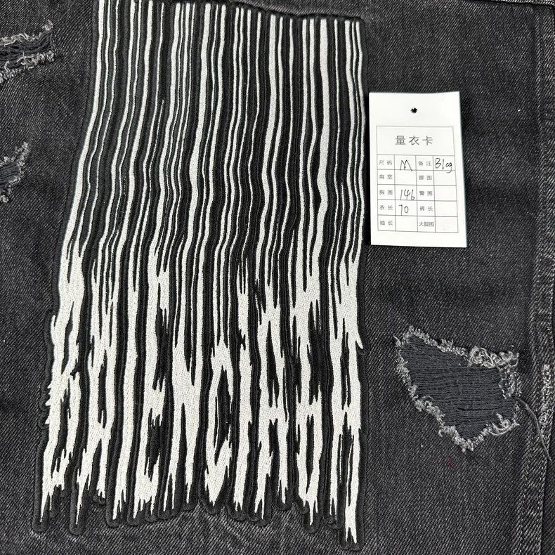 Balenciaga Balenciaga Black Embroidered Denim Jacket Size US M / EU 48-50 / 2 - 8 Thumbnail