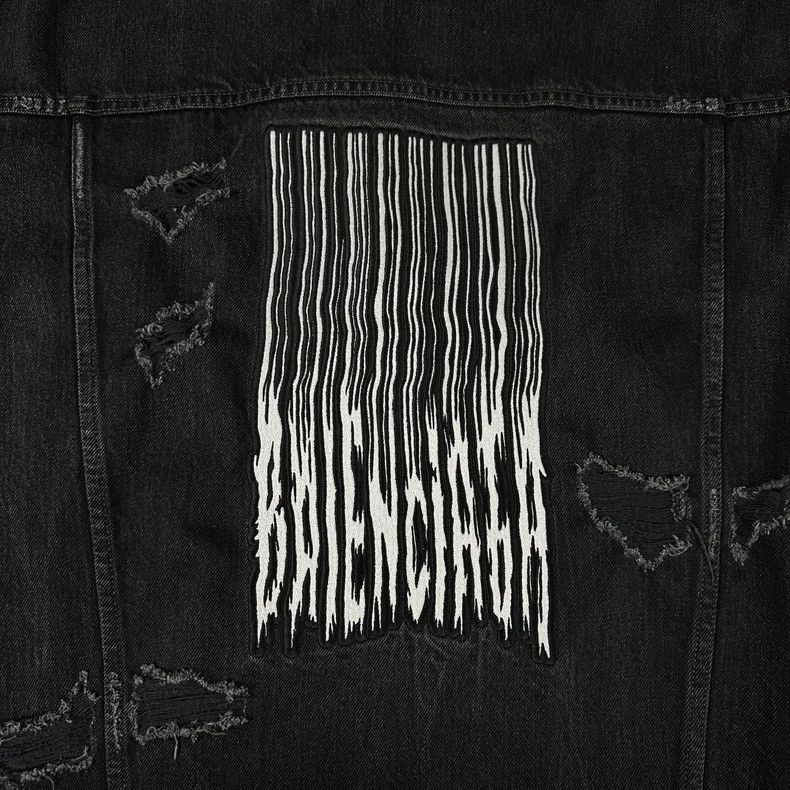 Balenciaga Balenciaga Black Embroidered Denim Jacket Size US M / EU 48-50 / 2 - 5 Thumbnail