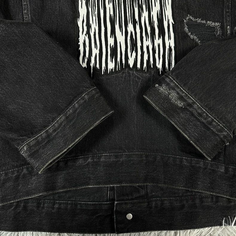 Balenciaga Balenciaga Black Embroidered Denim Jacket Size US M / EU 48-50 / 2 - 6 Thumbnail