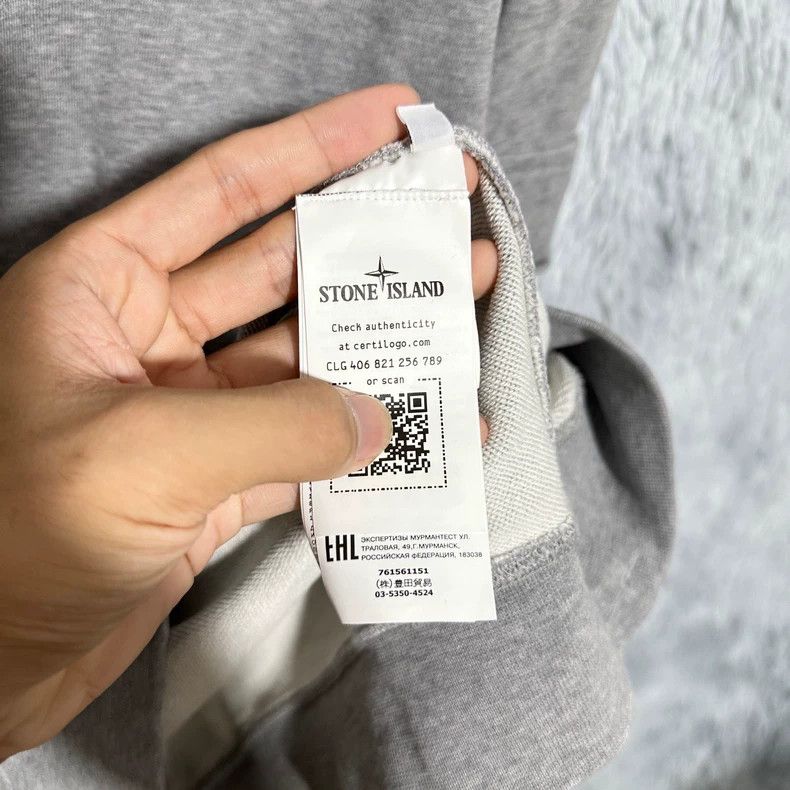 Stone Island Stone Island Gray Crewneck Sweatshirt with Pocket Size US L / EU 52-54 / 3 - 6 Thumbnail