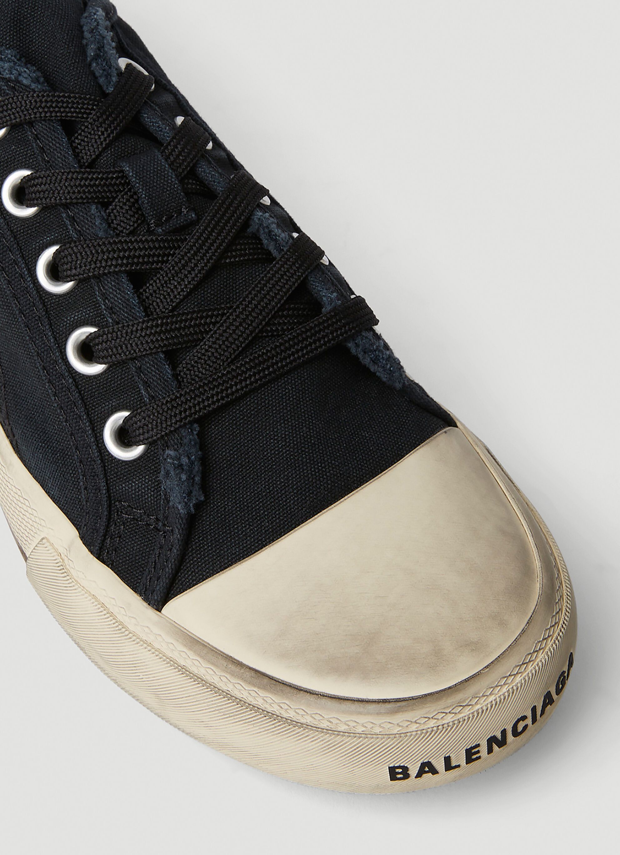 Balenciaga Paris Low Top Distressed Black Sneakers Size US 12 / EU 45 - 4 Thumbnail