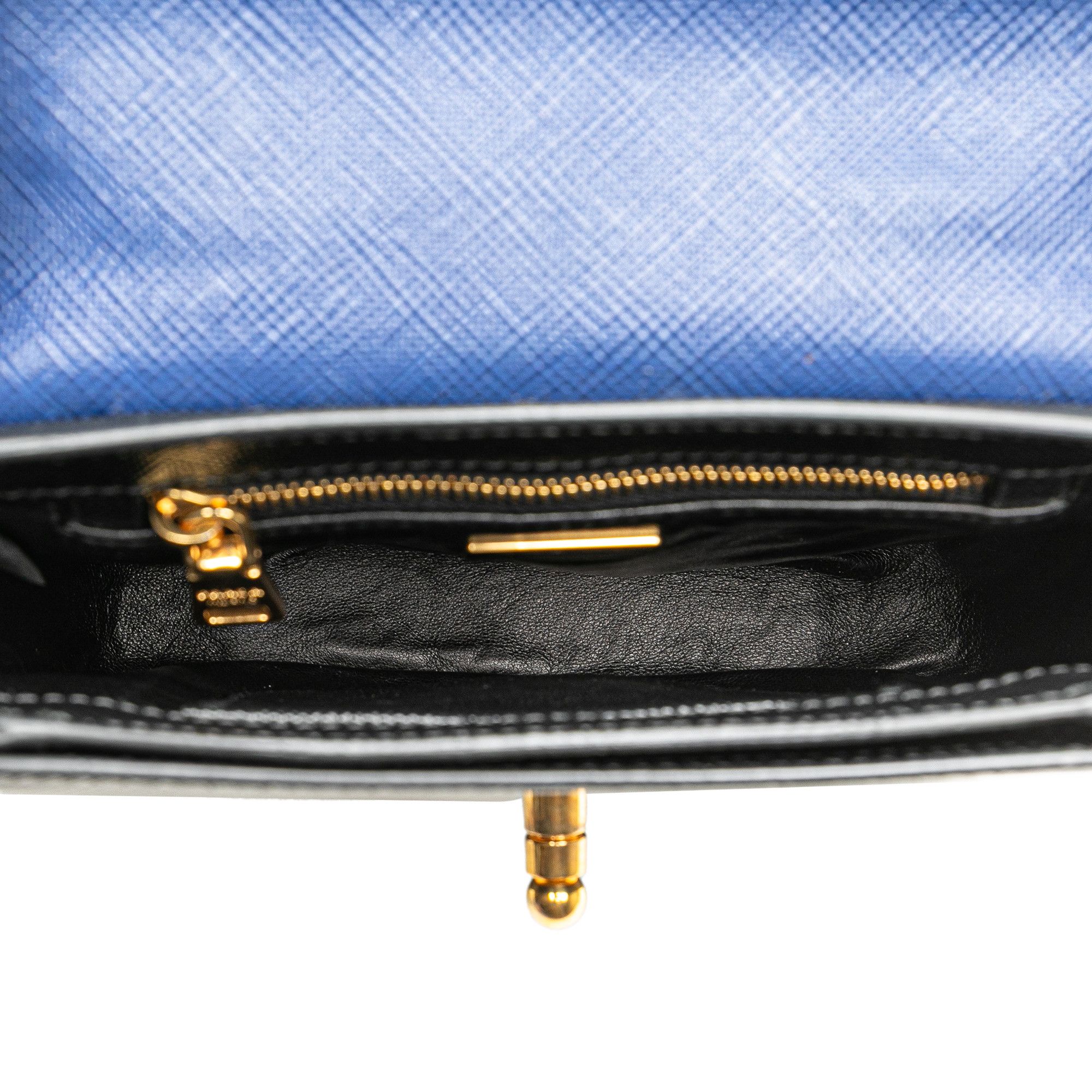 Prada Prada Bicolor Saffiano Cuir Flap Crossbody Size ONE SIZE - 4 Thumbnail