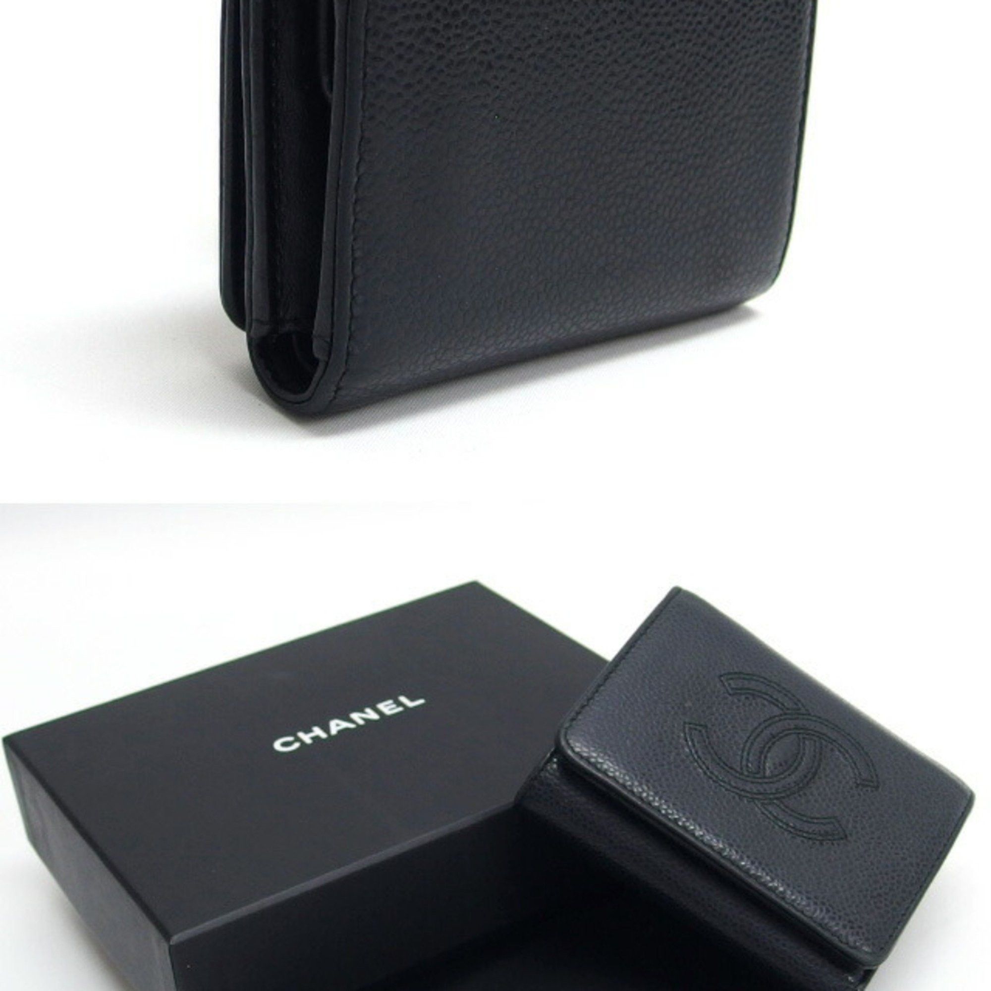 Chanel Chanel caviar skin tri-fold compact wallet black Size ONE SIZE - 3 Thumbnail