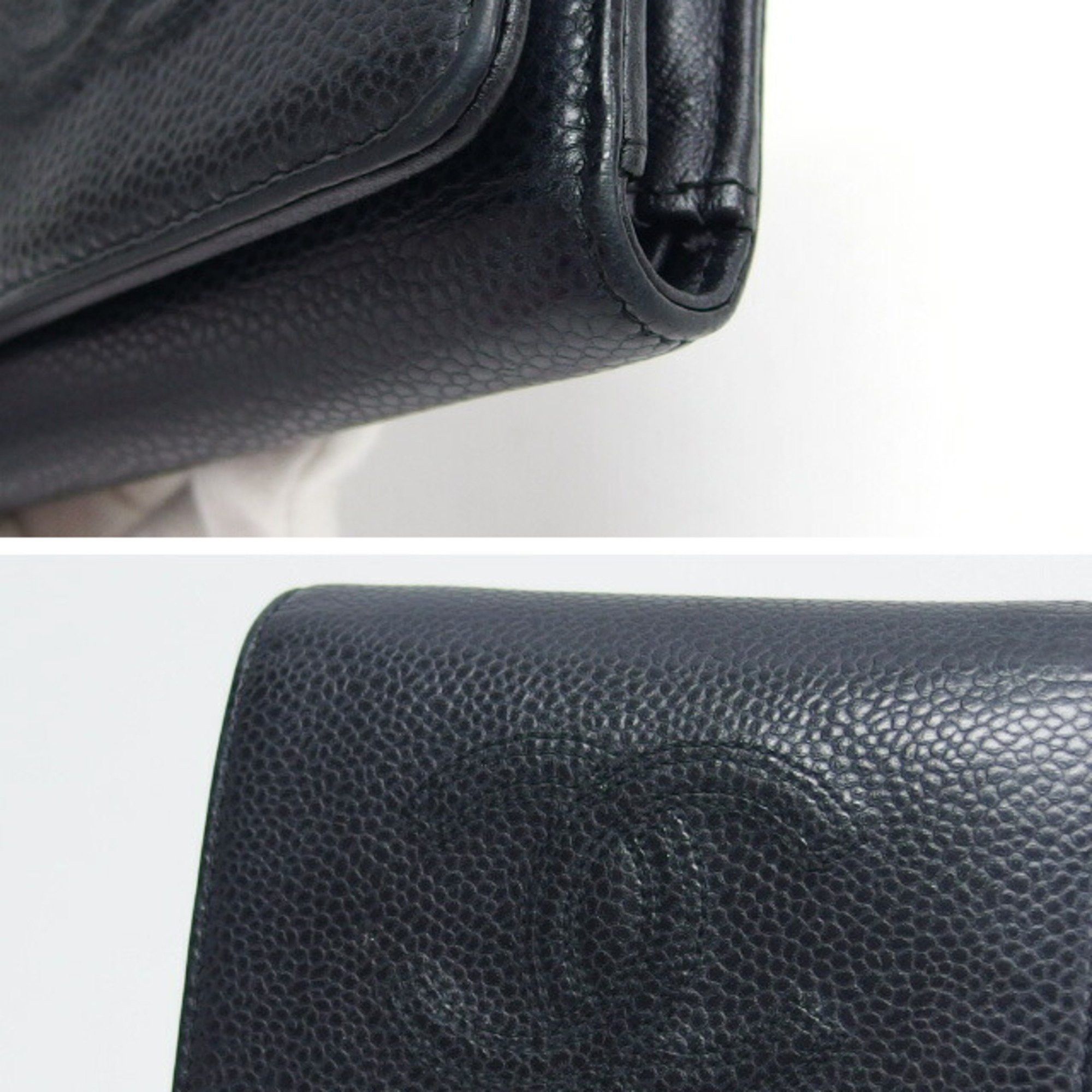 Chanel Chanel caviar skin tri-fold compact wallet black Size ONE SIZE - 7 Thumbnail
