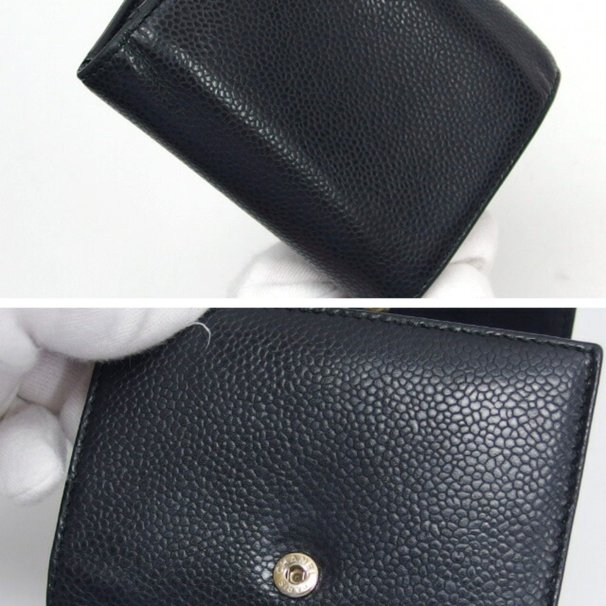 Chanel Chanel caviar skin tri-fold compact wallet black Size ONE SIZE - 8 Thumbnail