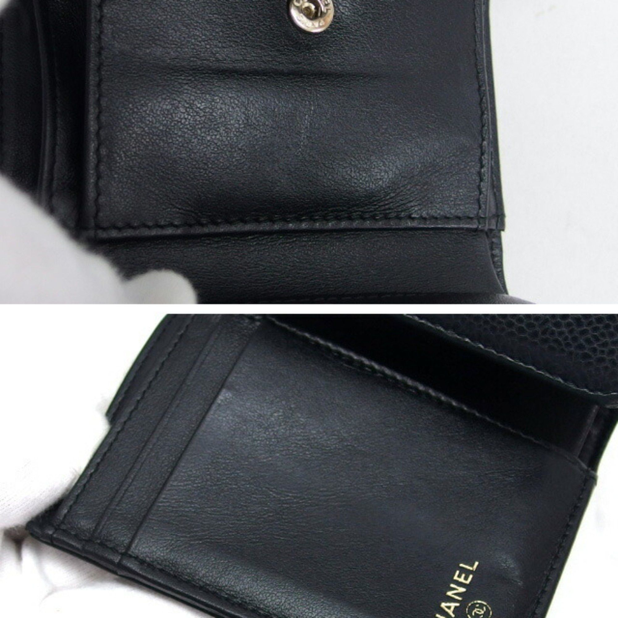 Chanel Chanel caviar skin tri-fold compact wallet black Size ONE SIZE - 9 Thumbnail
