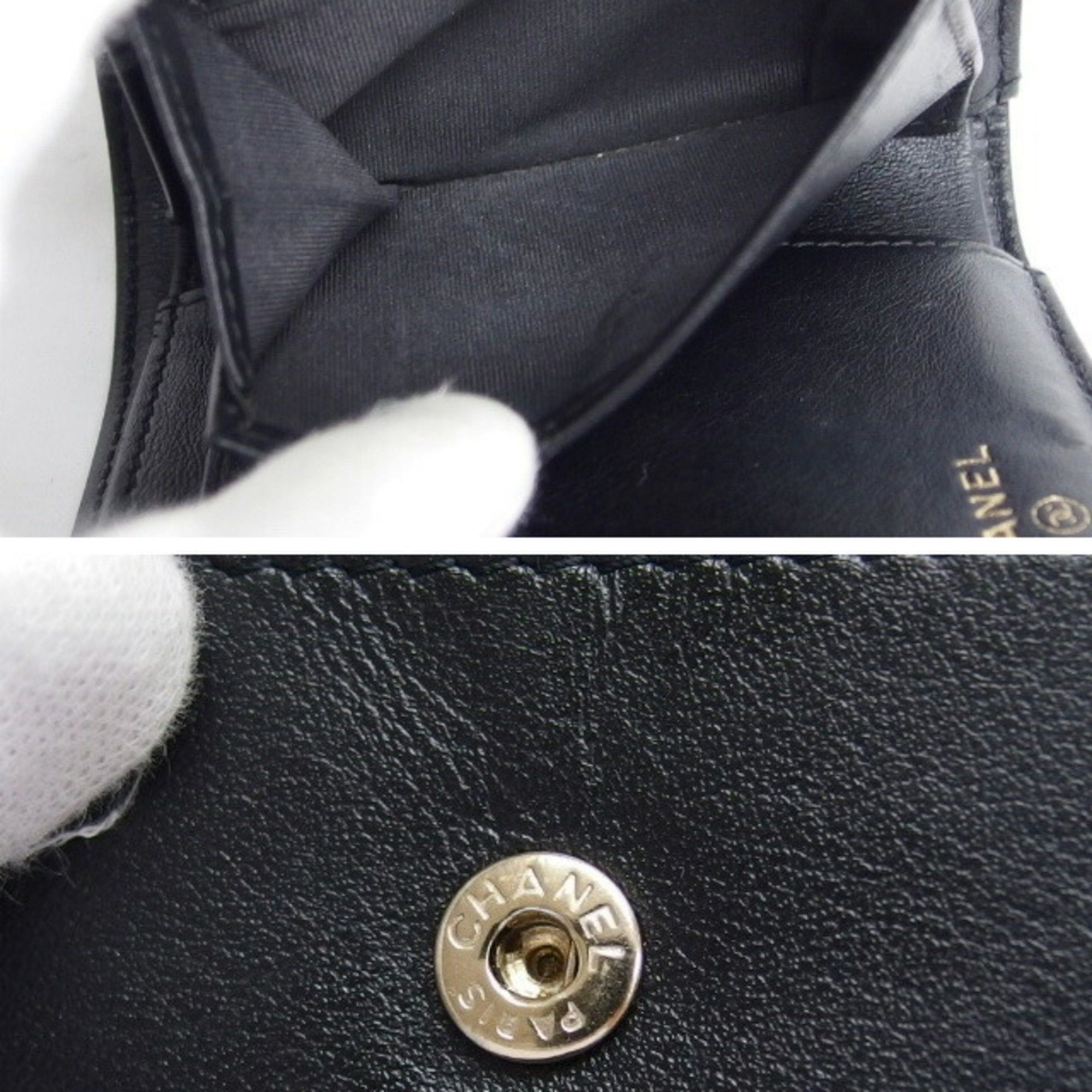 Chanel Chanel caviar skin tri-fold compact wallet black Size ONE SIZE - 10 Thumbnail