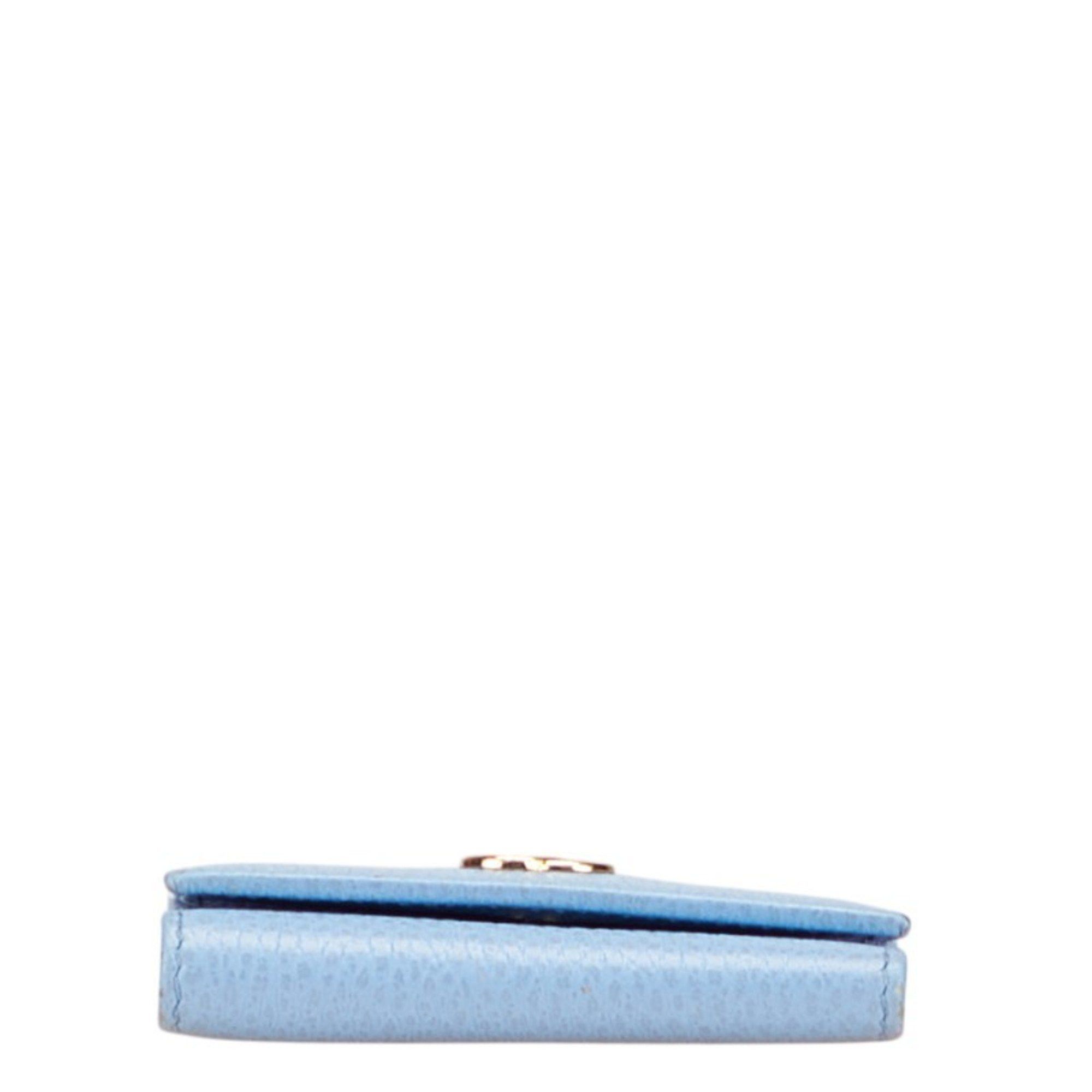 Gucci Gucci GG Marmont Double G Key Case 456118 Light Blue Leather Women's GUCCI Size ONE SIZE - 3 Thumbnail