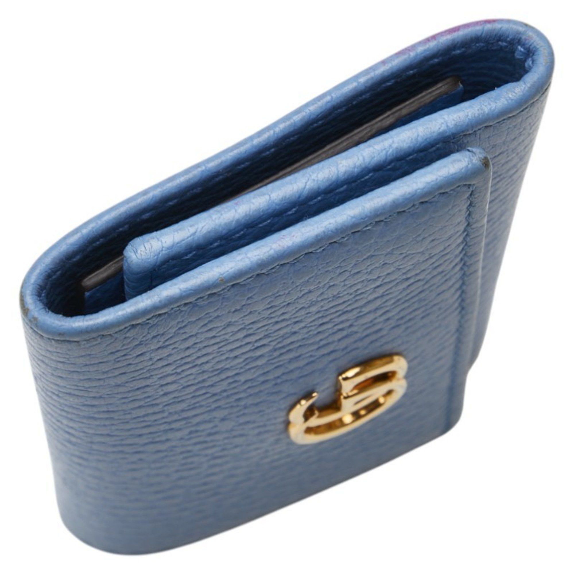 Gucci Gucci GG Marmont Double G Key Case 456118 Light Blue Leather Women's GUCCI Size ONE SIZE - 4 Thumbnail