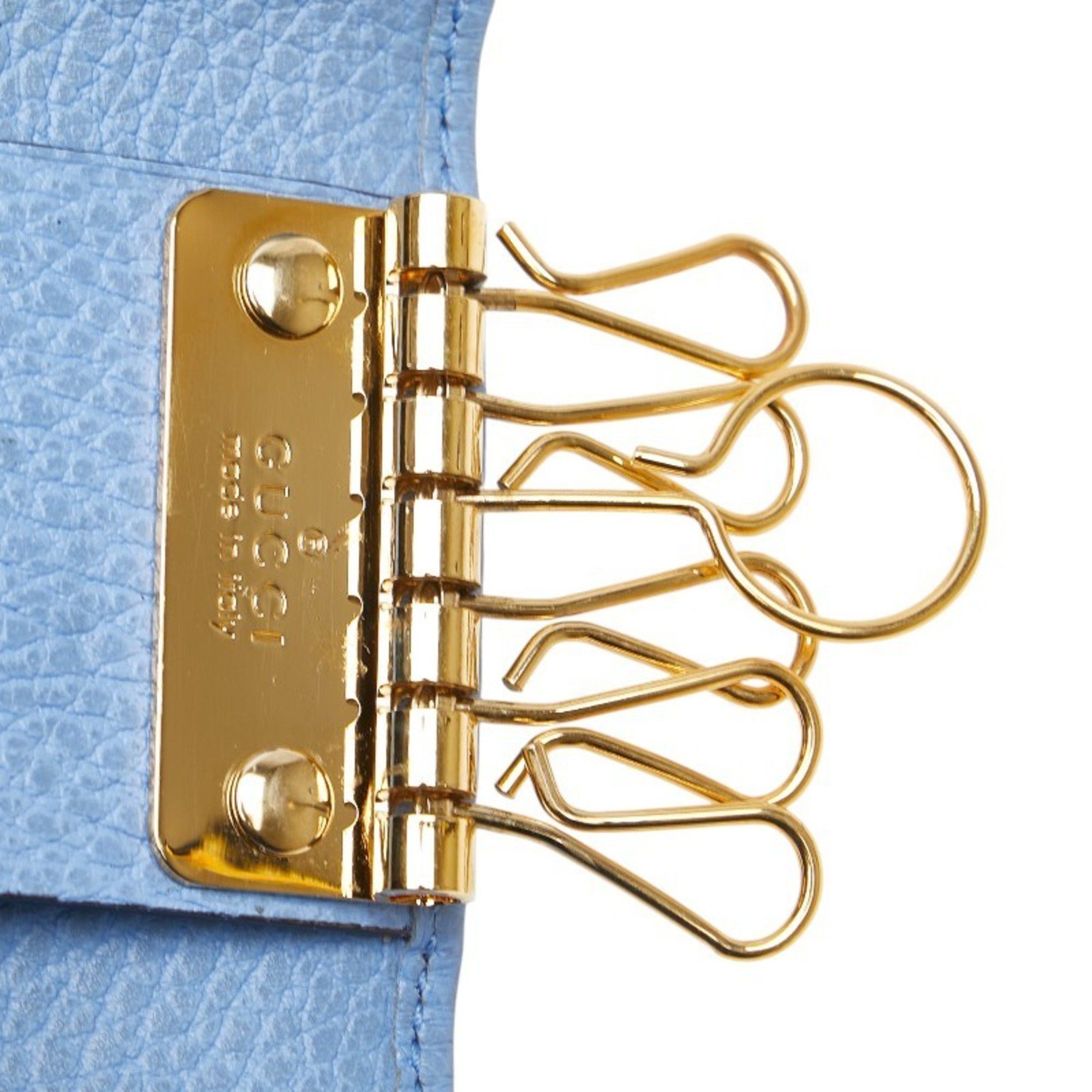 Gucci Gucci GG Marmont Double G Key Case 456118 Light Blue Leather Women's GUCCI Size ONE SIZE - 7 Thumbnail