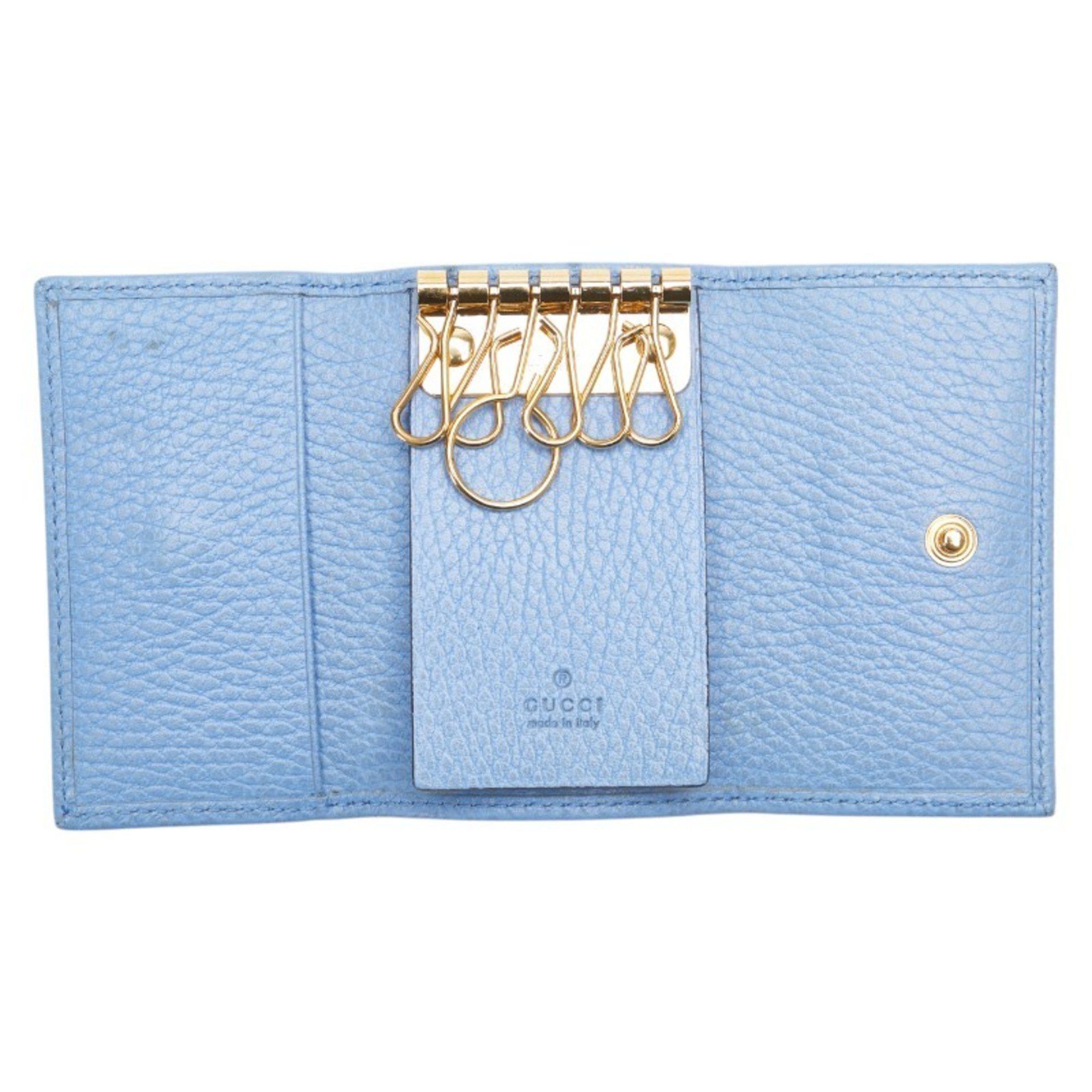 Gucci Gucci GG Marmont Double G Key Case 456118 Light Blue Leather Women's GUCCI Size ONE SIZE - 6 Thumbnail