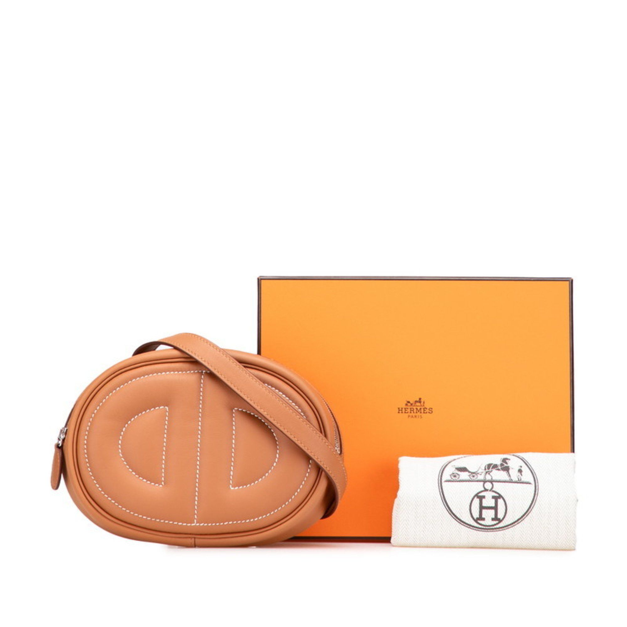 Hermes Hermes Hermès Body in the Loop Bag/Belt Bag Gold and Brown Swift for Women Size ONE SIZE - 10 Thumbnail