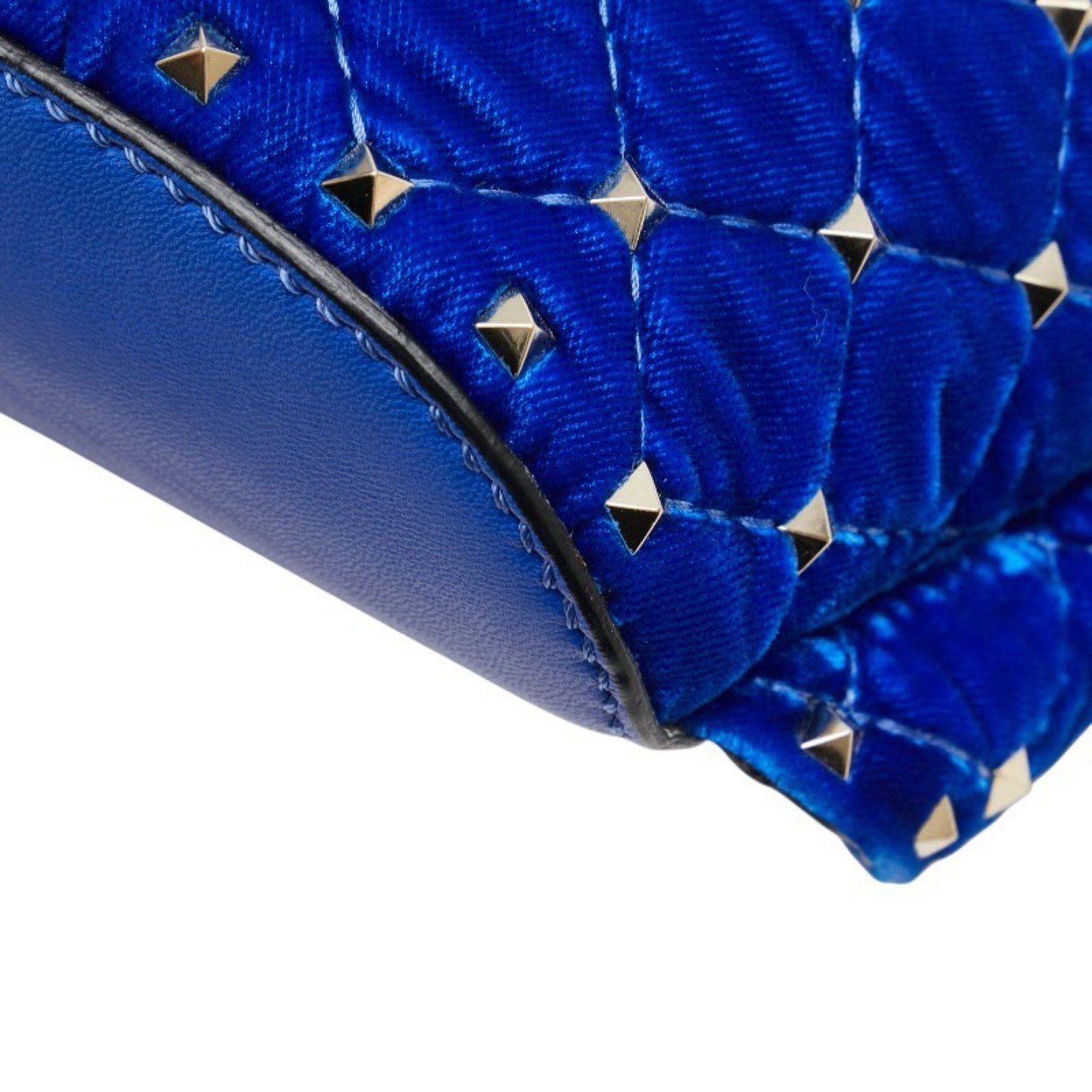 Valentino Valentino Rockstud Waist Bag in Blue Velvet and Leather for Women Size ONE SIZE - 4 Thumbnail