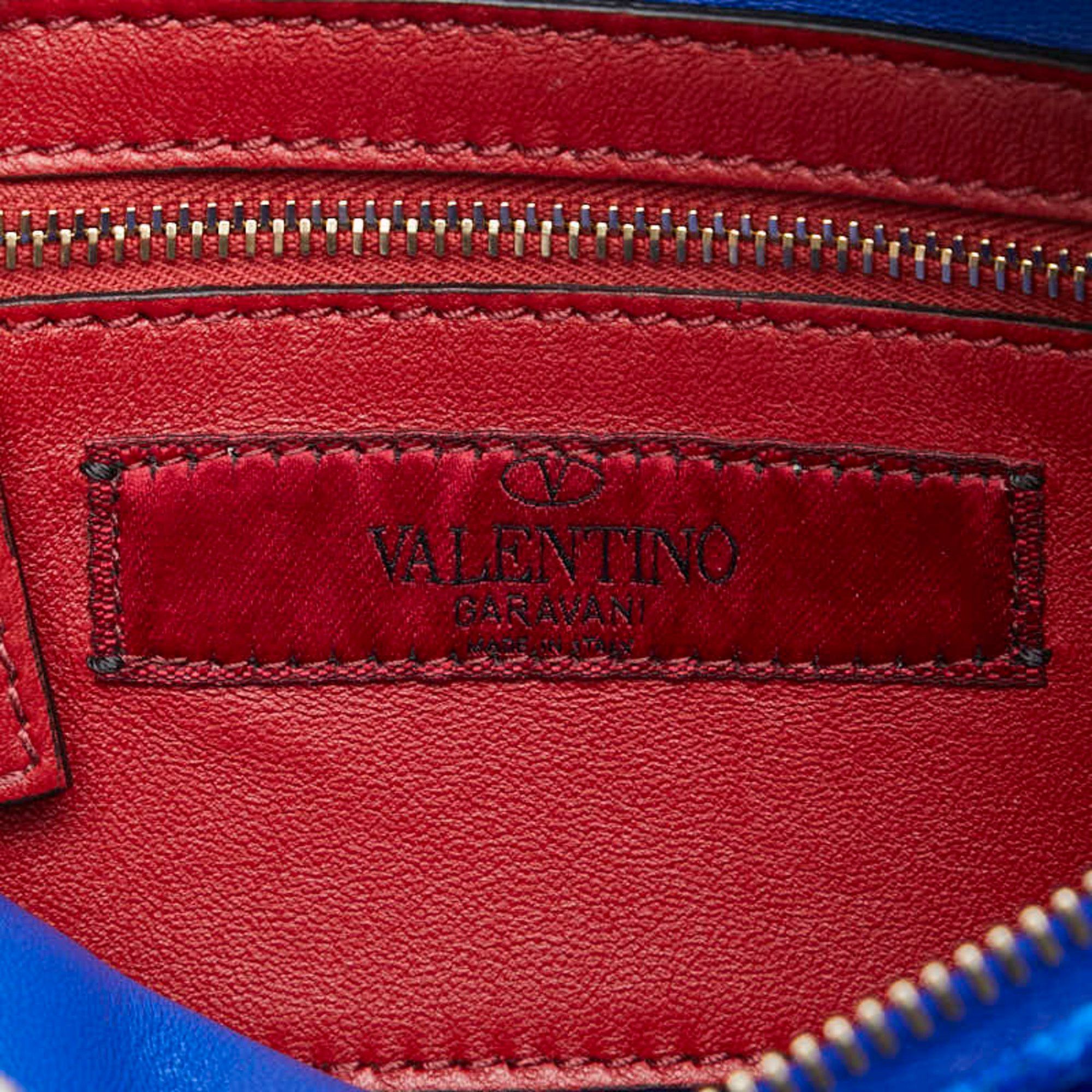 Valentino Valentino Rockstud Waist Bag in Blue Velvet and Leather for Women Size ONE SIZE - 7 Thumbnail