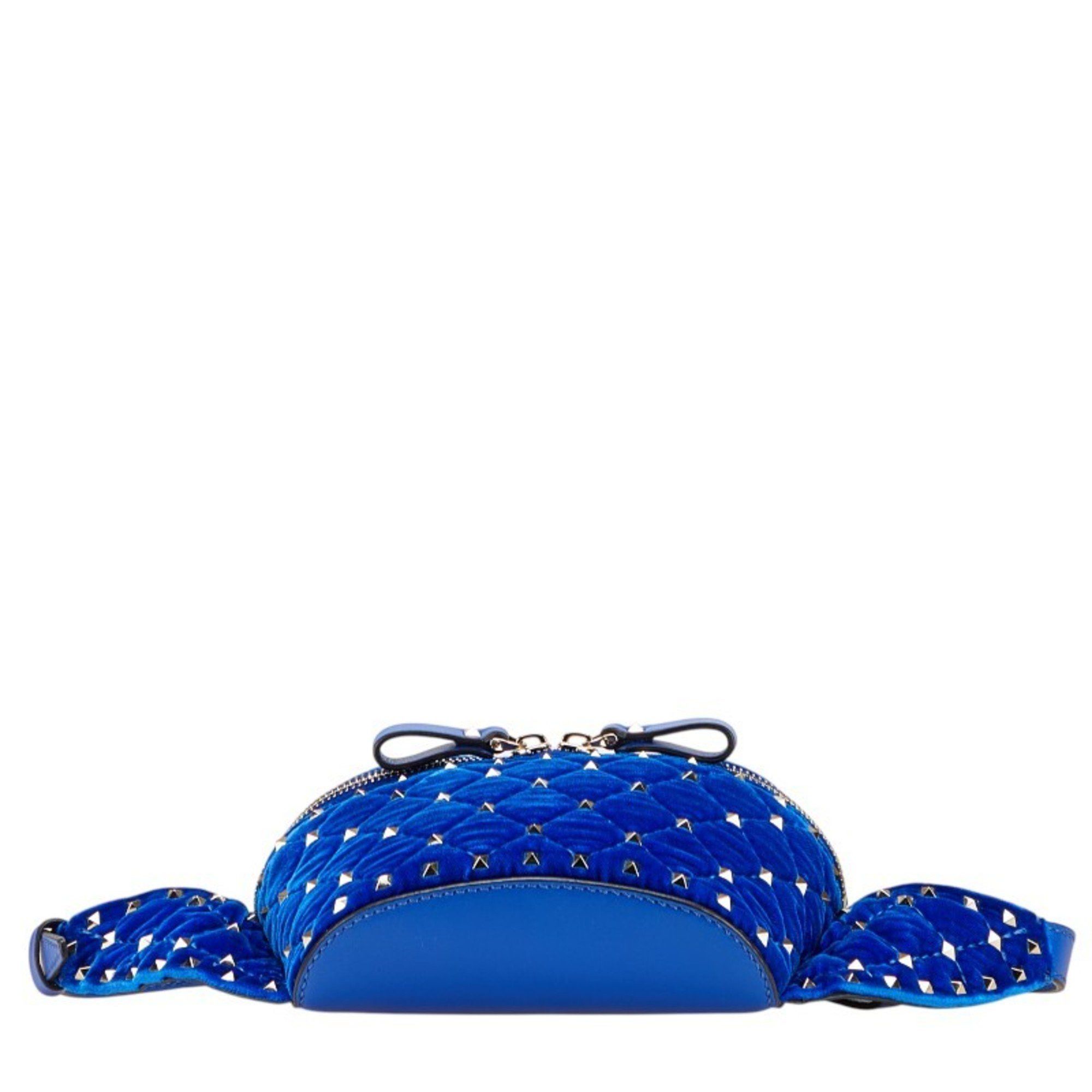Valentino Valentino Rockstud Waist Bag in Blue Velvet and Leather for Women Size ONE SIZE - 3 Thumbnail