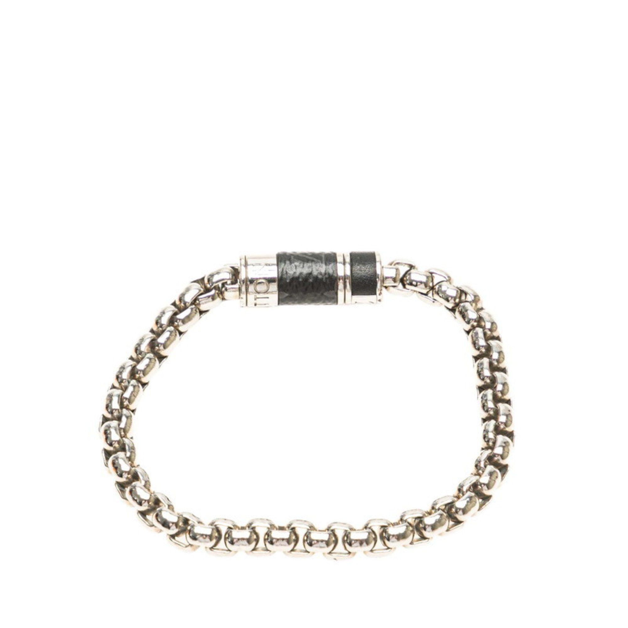 Louis Vuitton Louis Vuitton Monogram Eclipse Chain Bracelet M63107 in Silver and Black Metal for Men Size ONE SIZE - 2 Thumbnail