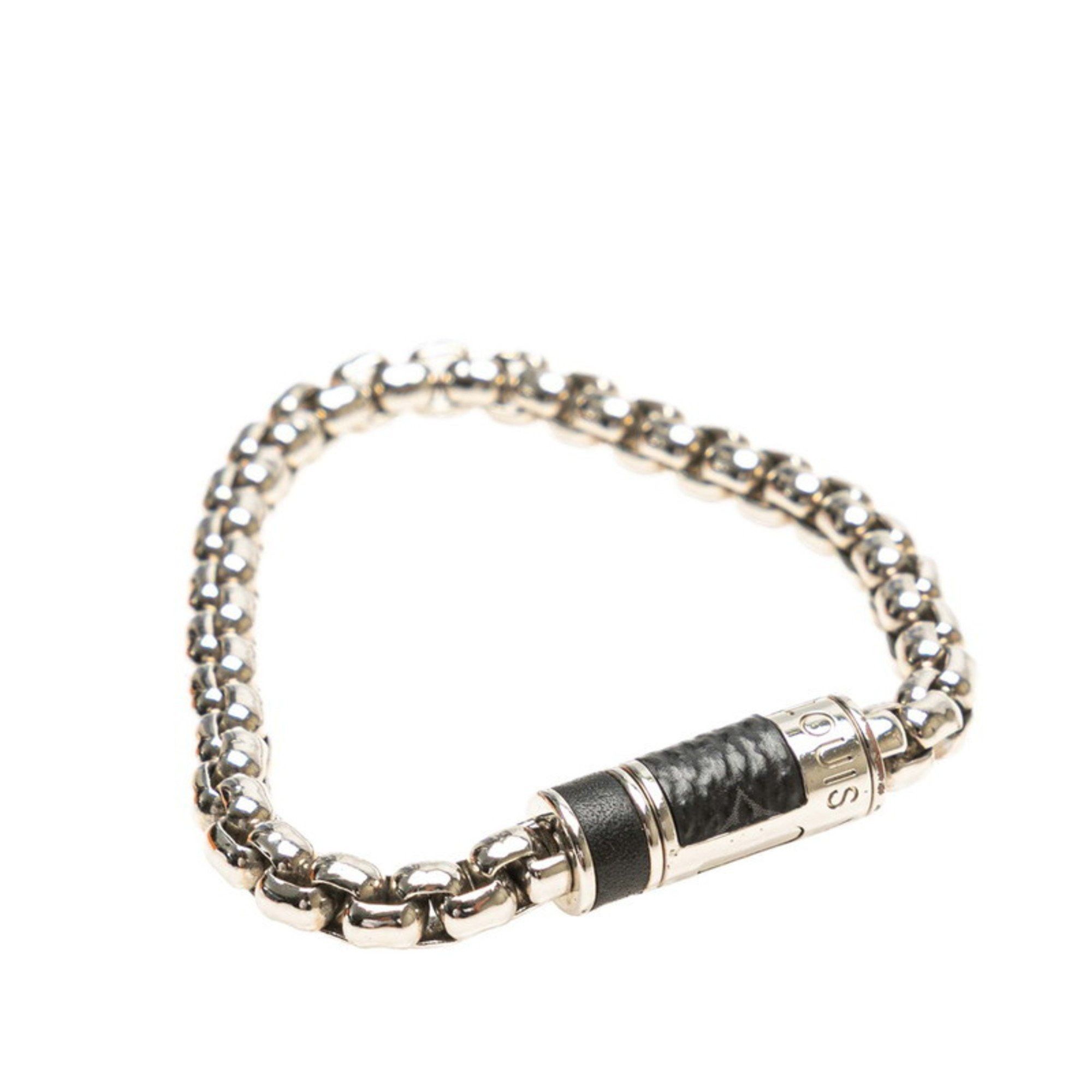 Louis Vuitton Louis Vuitton Monogram Eclipse Chain Bracelet M63107 in Silver and Black Metal for Men Size ONE SIZE - 4 Thumbnail
